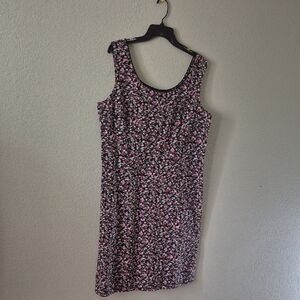 Saint Tropez West Black Midi Dress with Pink & White Floral Print